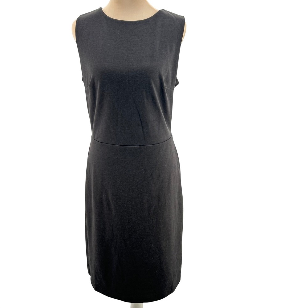 Old‎ Navy Womens Medium Tall Black Sleeveless Sheath Dress Ponte Knit Midi A0299